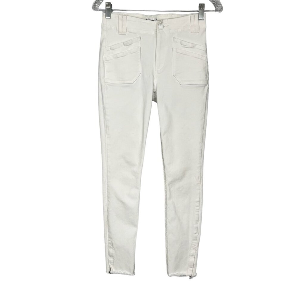 Paige Womens Hoxton Zip Ankle Skinny Jeans Crisp White size 25